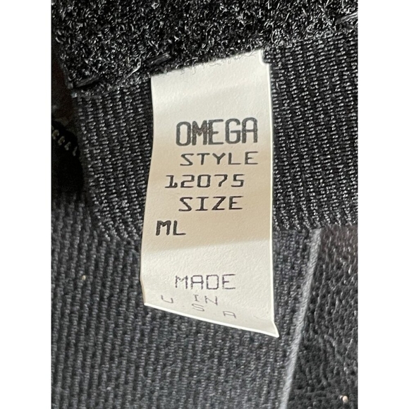 OMEGA Womens Black Wide Elastic Stretch Belt Beaded Oval Buckle M/L Excellent - Picture 7 of 7